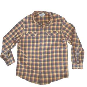 Duluth Trading Co Mens Plaid Flannel Shirt Long Sleeve Standard Fit L